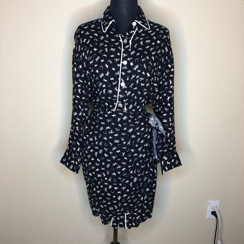 VINTAGE western print wrap dress